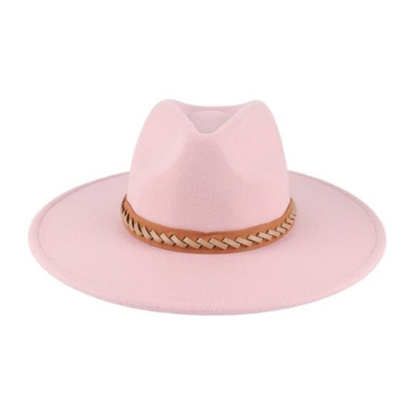 Pink Blush Wide Brim felt Hat - Picture 2 of 3
